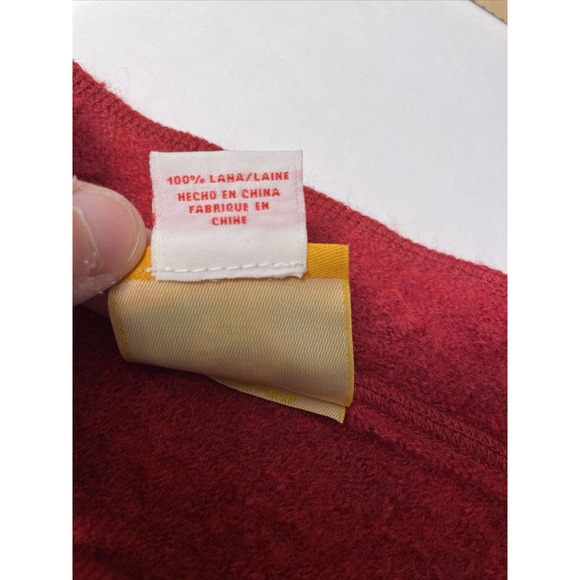 Ruby Rd. Red Wool Zip Up Cardigan Jacket Blazer L Large Woman’s Floral Pockets - Picture 3 of 7